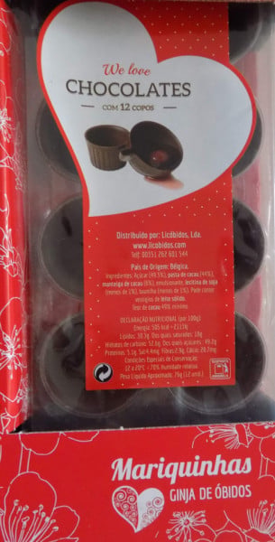 Licor de Ginja Mariquinhas com 12 copos de chocolate - Image 3